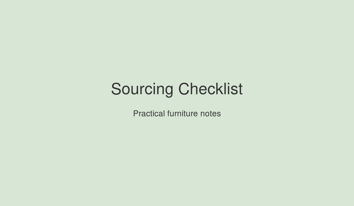 procurement checklist for sourcing sofas tables and chairs from China